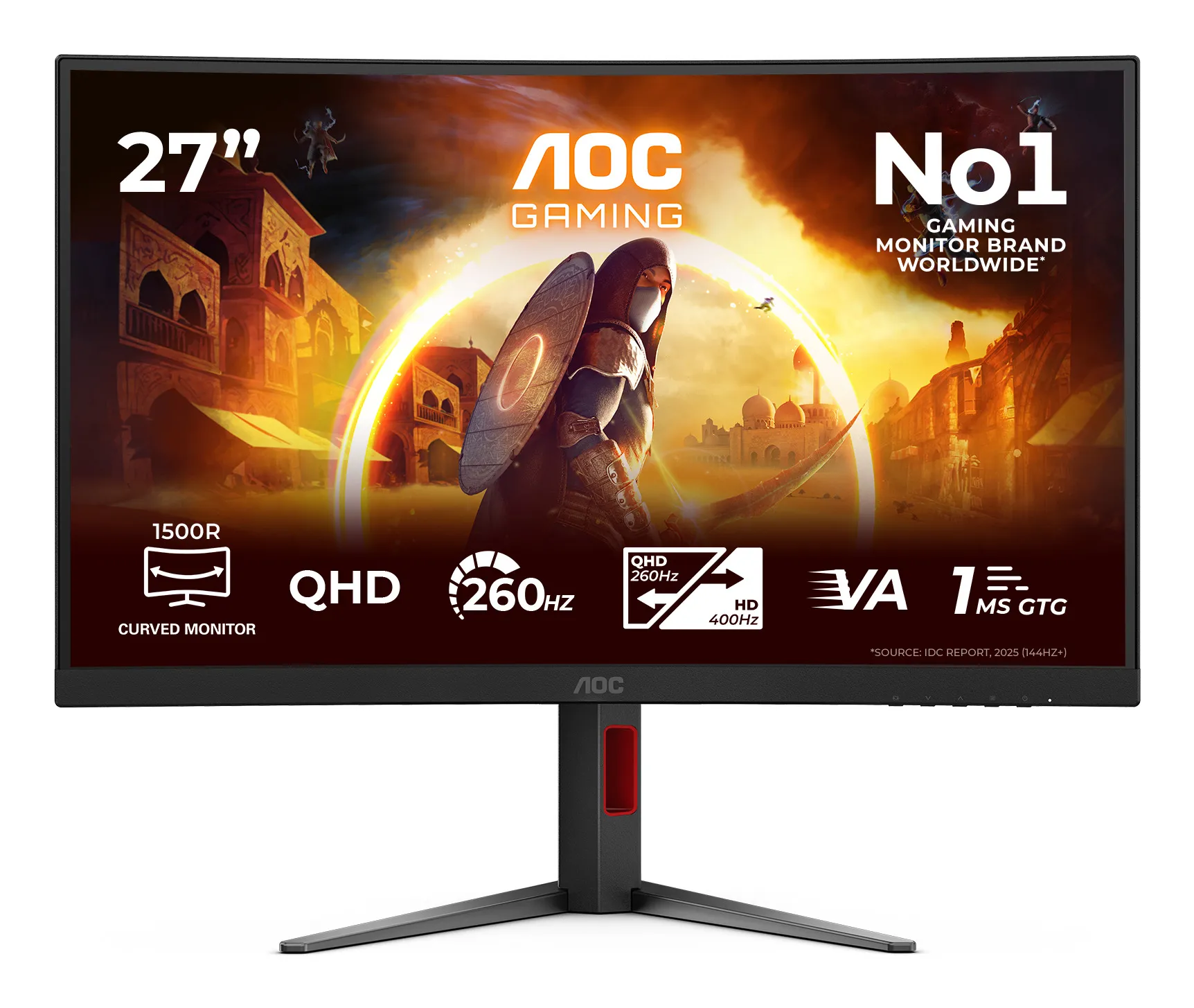 AOC CQ27G4Z2 27" QHD, Fast VA, 260Hz, HDR curved gamingsk&auml;rm