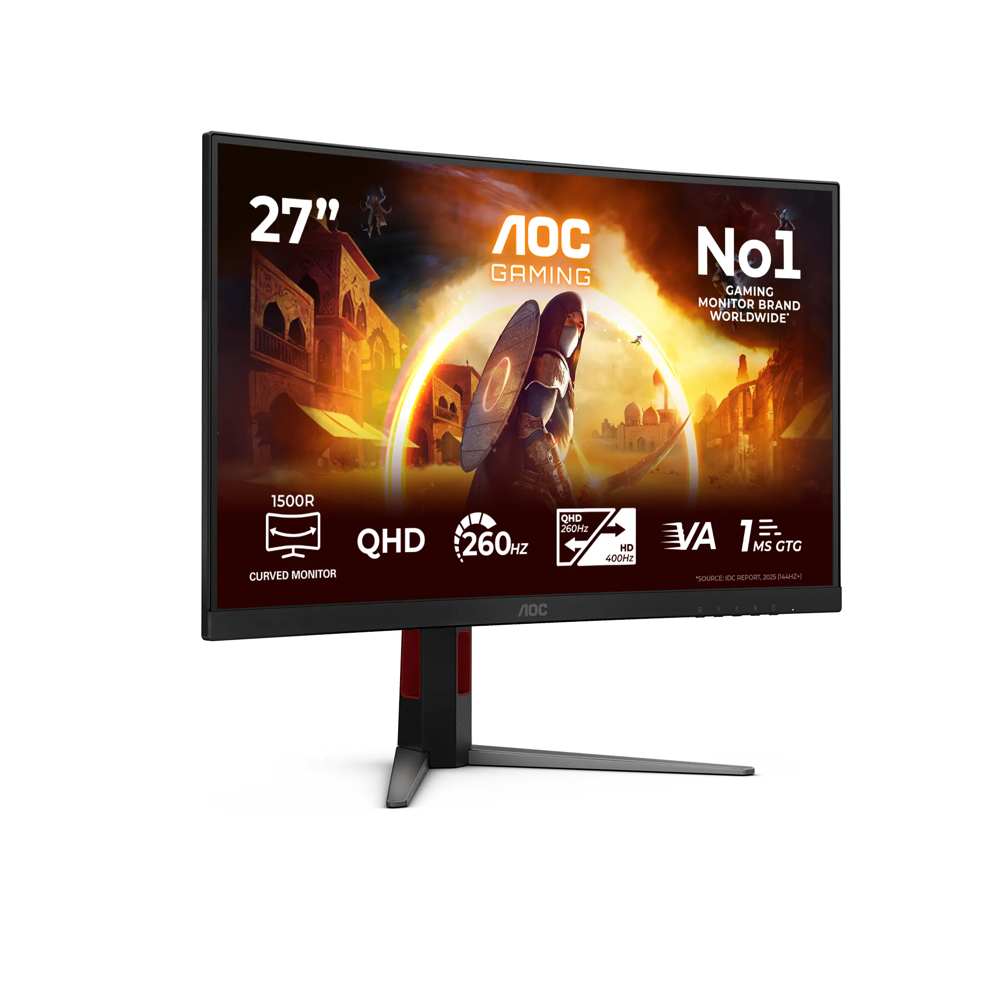 AOC CQ27G4Z2 27" QHD, Fast VA, 260Hz, HDR curved gamingsk&auml;rm