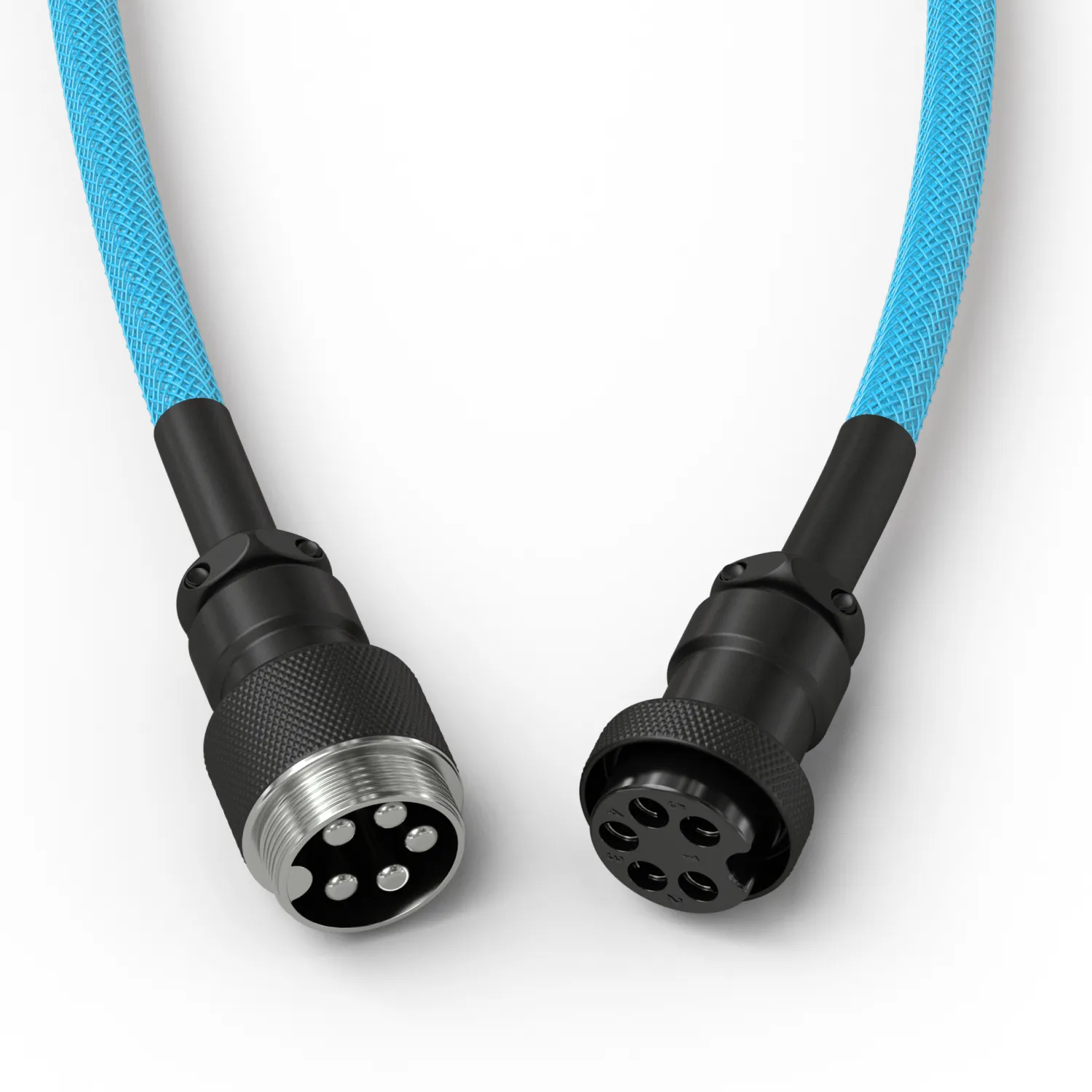 Glorious GMMK Coiled USB-A - USB-C -kaapeli, 1.4m, Electric Blue