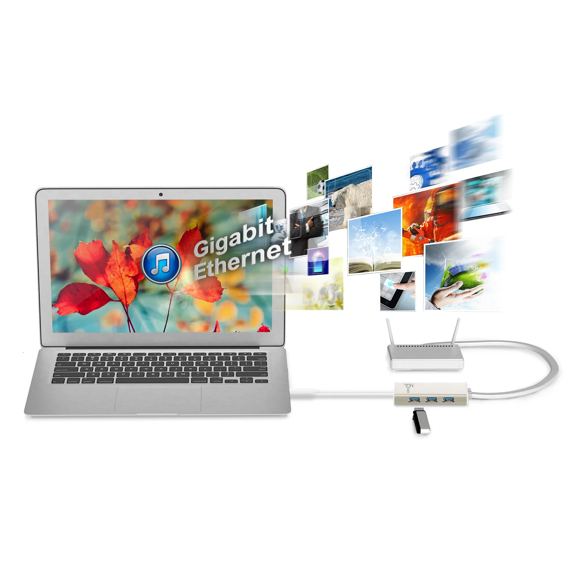 J5 Create USB-C MULTI-ADAPTER GIGABIT - ETHERNET / USB 3.1 HUB