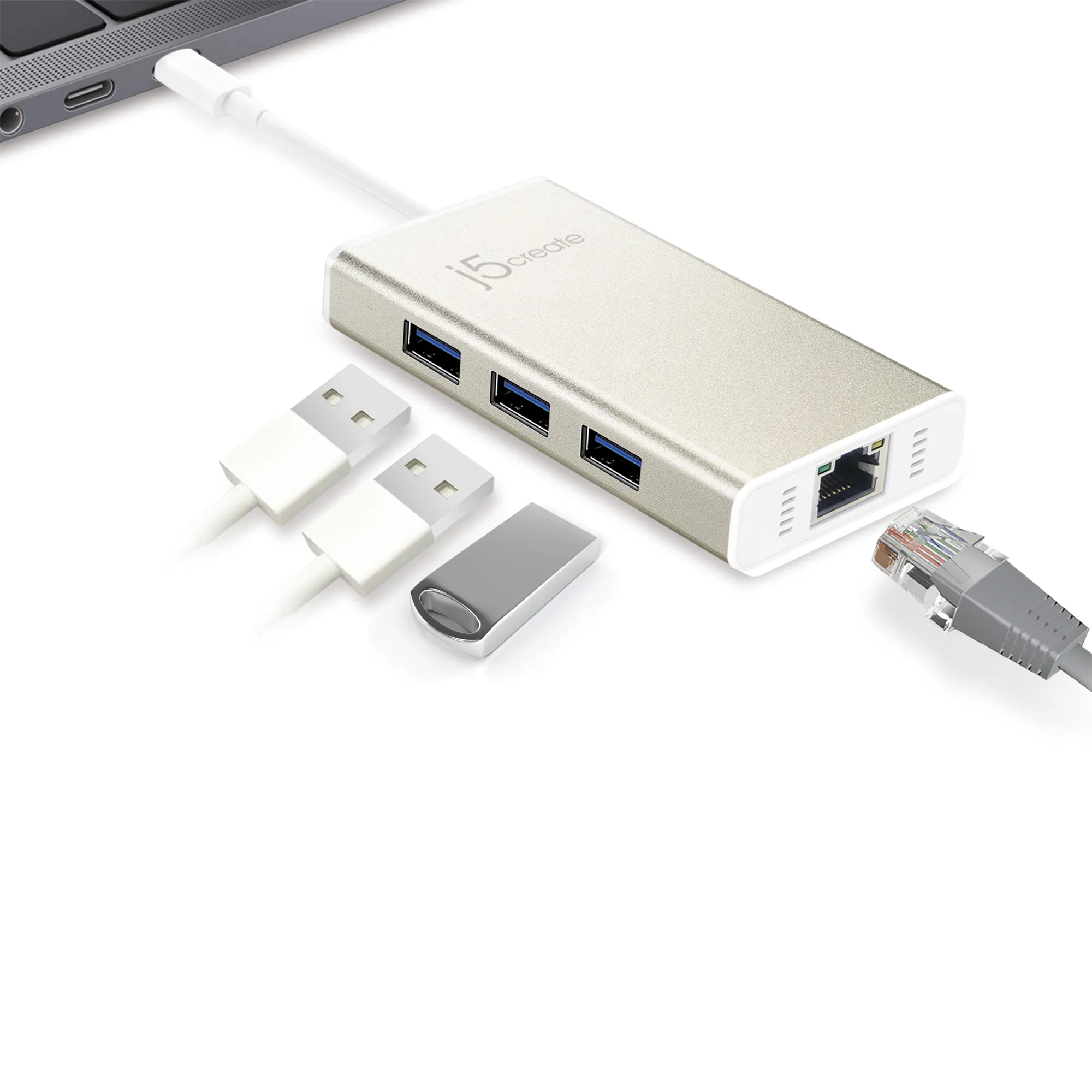 J5 Create USB-C MULTI-ADAPTER GIGABIT - ETHERNET / USB 3.1 HUB
