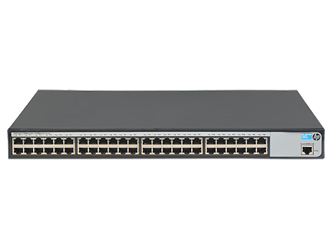 HPE Office Connect 1620-48G Switch (JG914A) smart web browser managed switch with 48x RJ-45 autosensing 10/100/1000 ports. Supports VLANs, QoS, and IGMP snoopin