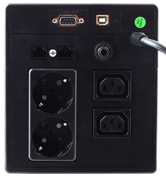 FSP EP1K, UPS, 1000VA 600W, USB/RJ11/RS232, svart/bl&aring;