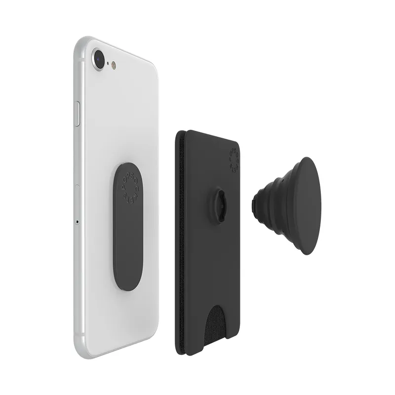 POPSOCKETS Wallet Black Avtagbar Mobil Pl&aring;nbok PopWallet+
