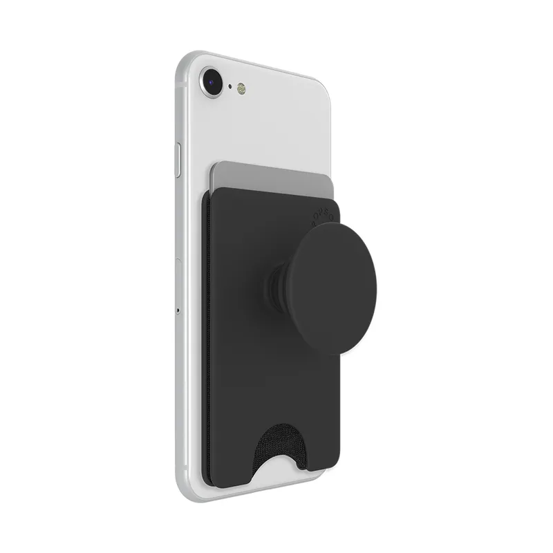 POPSOCKETS Wallet Black Avtagbar Mobil Pl&aring;nbok PopWallet+