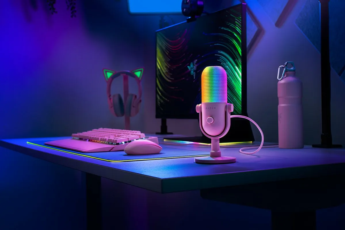 Razer Seiren V3 Chroma, USB, Condenser Microphone, Quartz Pink