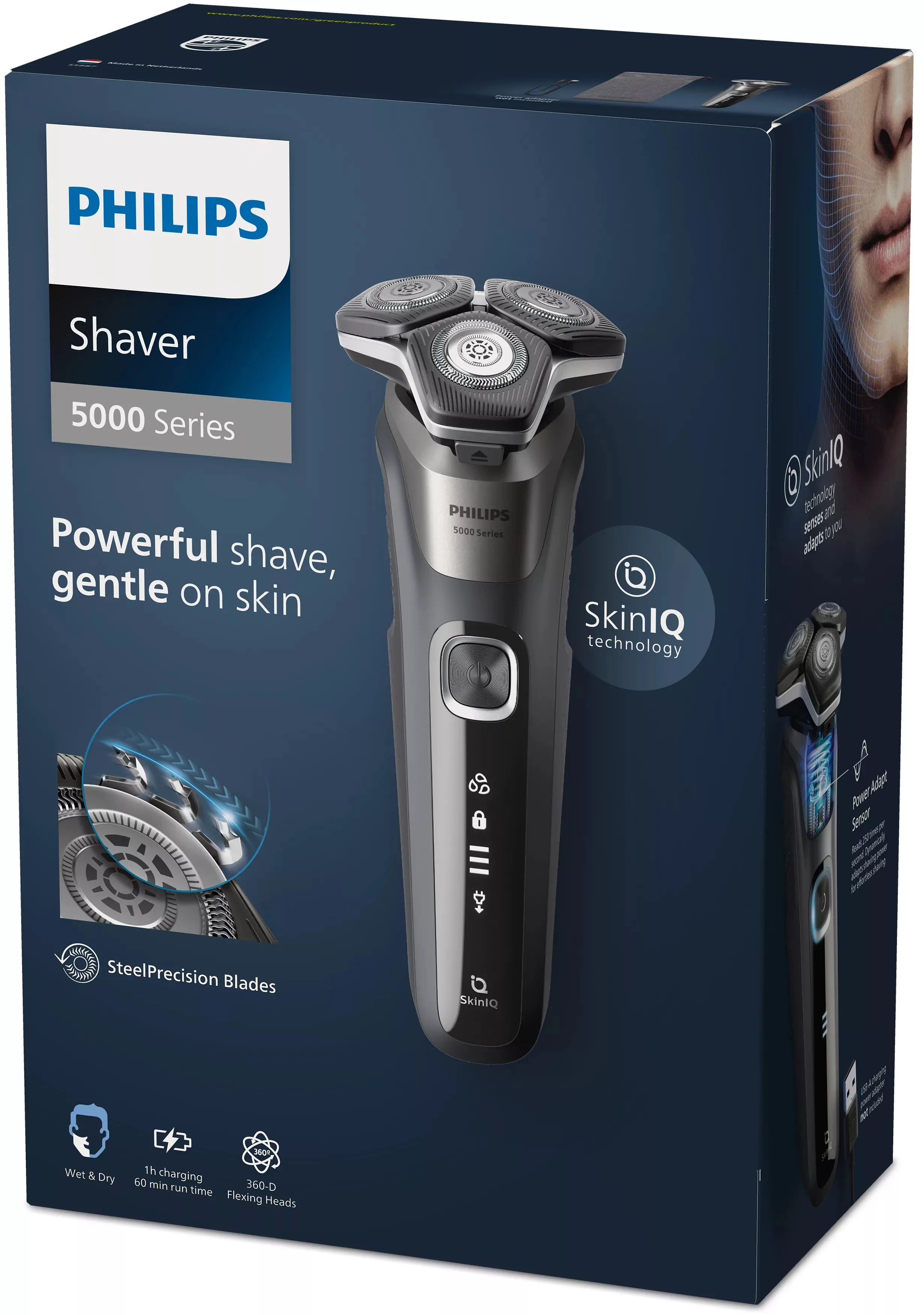 Philips Shaver Series 5000 S5887/10 Wet &amp; Dry -parranajokone, harmaa