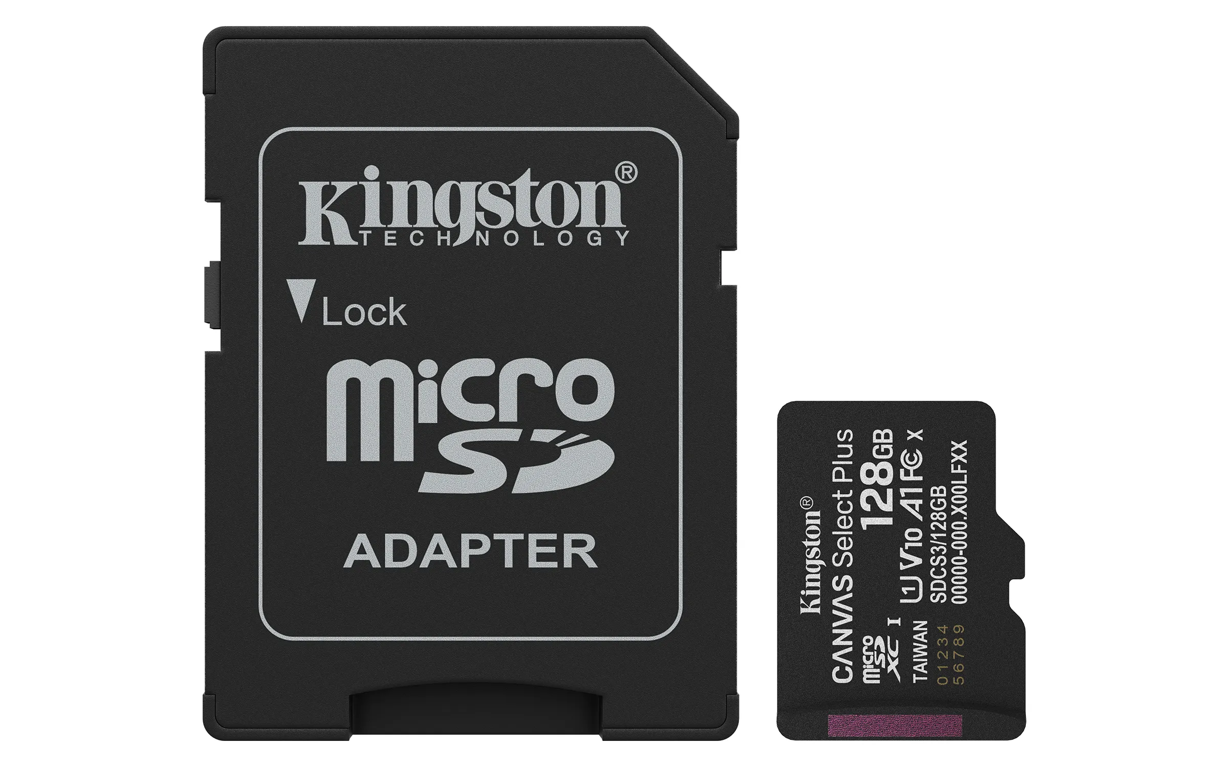 Kingston 128 Gt microSDXC Canvas Select Plus Gen3 -muistikortti + SD adapteri