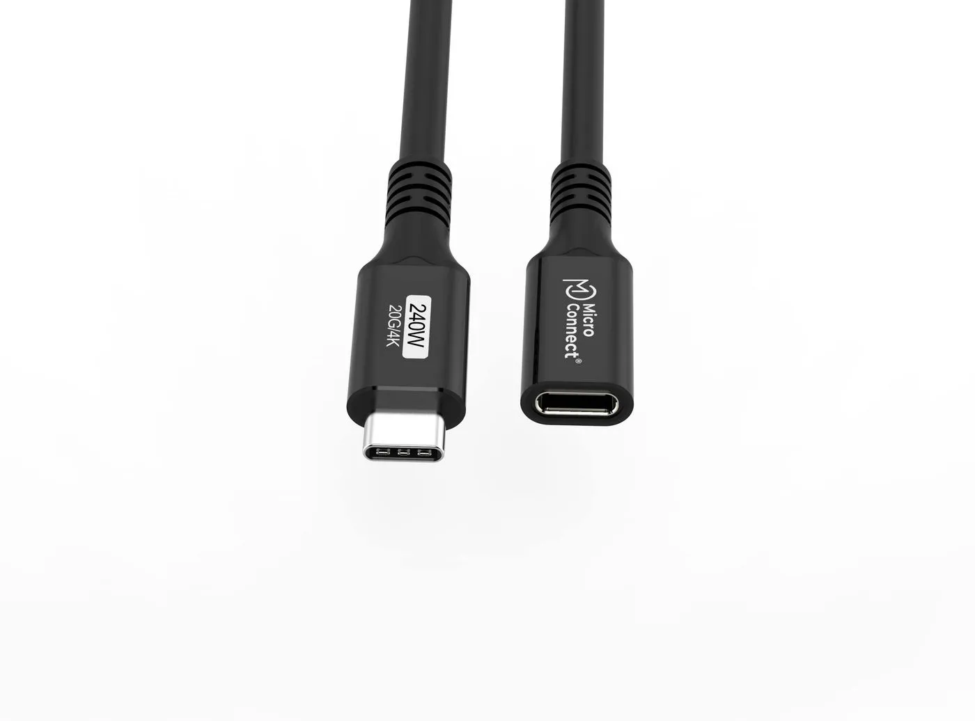 MicroConnect Premium USB-C - cable extension, 1 m, Black/Grey