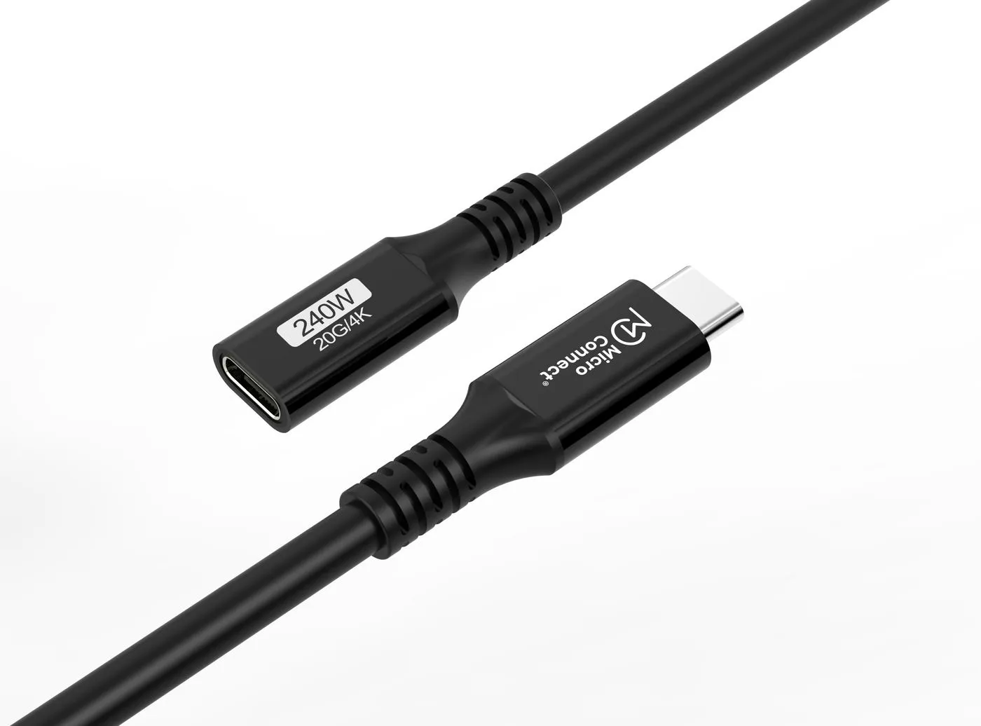 MicroConnect Premium USB-C - cable extension, 1 m, Black/Grey