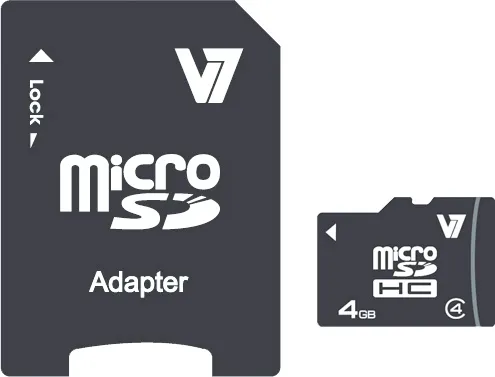 V7 4GB - microSDHC +SD Adapter