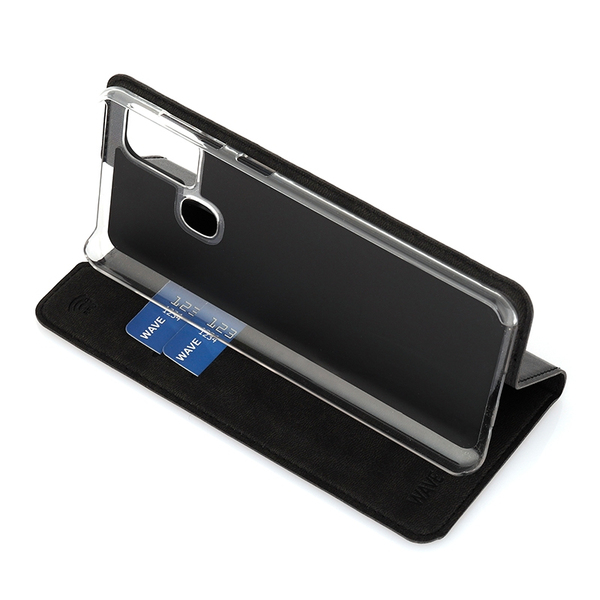 Wave Book Case, Galaxy A21s - case, Black