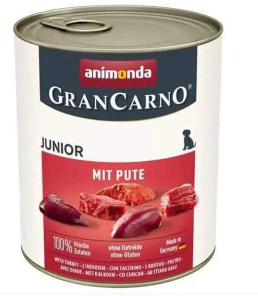 Animonda GranCarno Puppy with Turkey, Wet food for dogs, 800g
