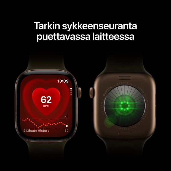 Apple Watch Series 12 (GPS) 46 mm aluminiumboett svart med sportband svart, S/M