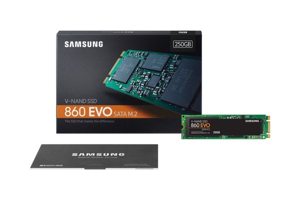 Samsung 860 EVO 250 Gt, SATA III, mSATA -SSD-levy