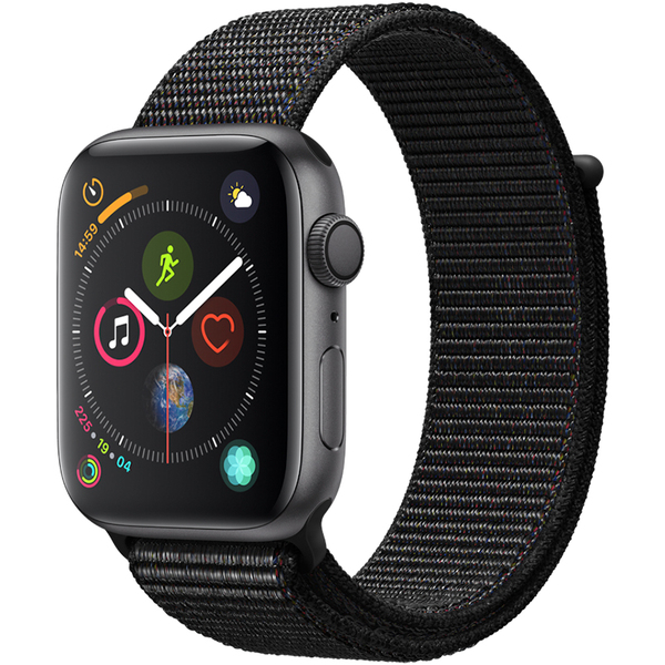 Apple&nbsp;Watch Series&nbsp;4, 44mm Space Gray Aluminum Case with Black Sport Loop