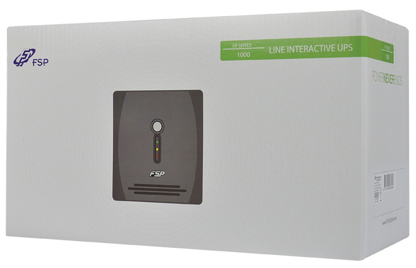 FSP EP1K, UPS, 1000VA 600W, USB/RJ11/RS232, svart/bl&aring;