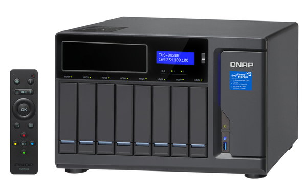 QNAP TVS-882BR-i7-32G 8-bay NAS 1 x5.25 SATA optical drive bay Core i7-7700 3.6 GHz 32GB RAM 4-LAN iSCSI RAID