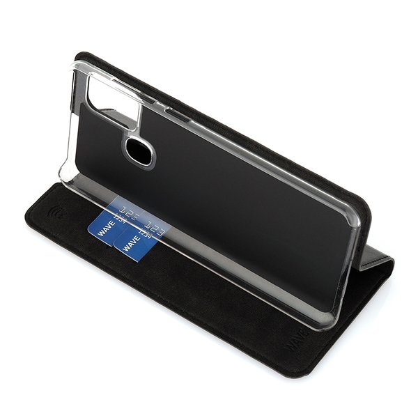 Wave Book Case, Galaxy A21s - case, Black