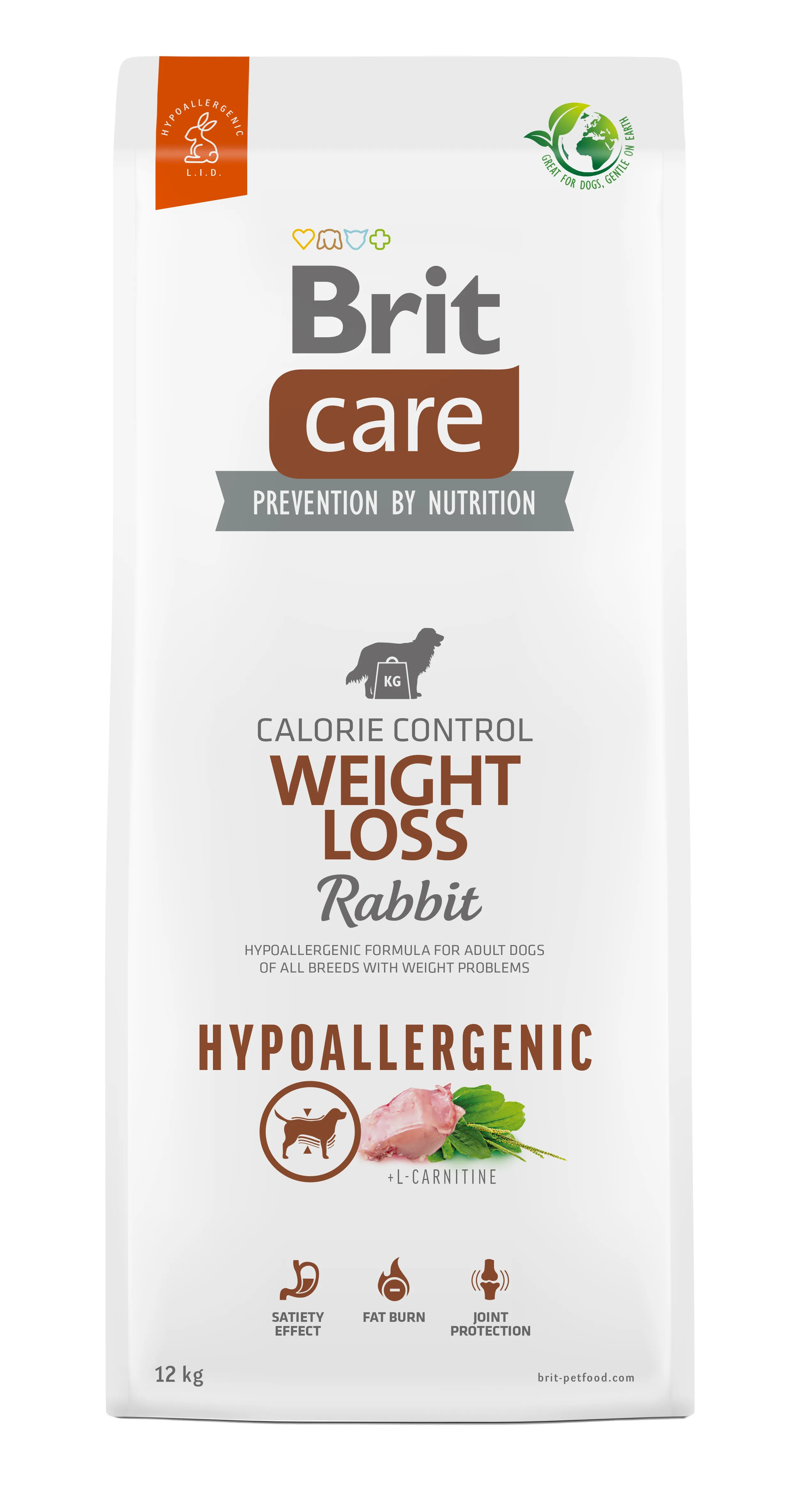 Brit Care Hypoallergenic Weight Loss Rabbit, Dry food for dogs, Adult, 12kg