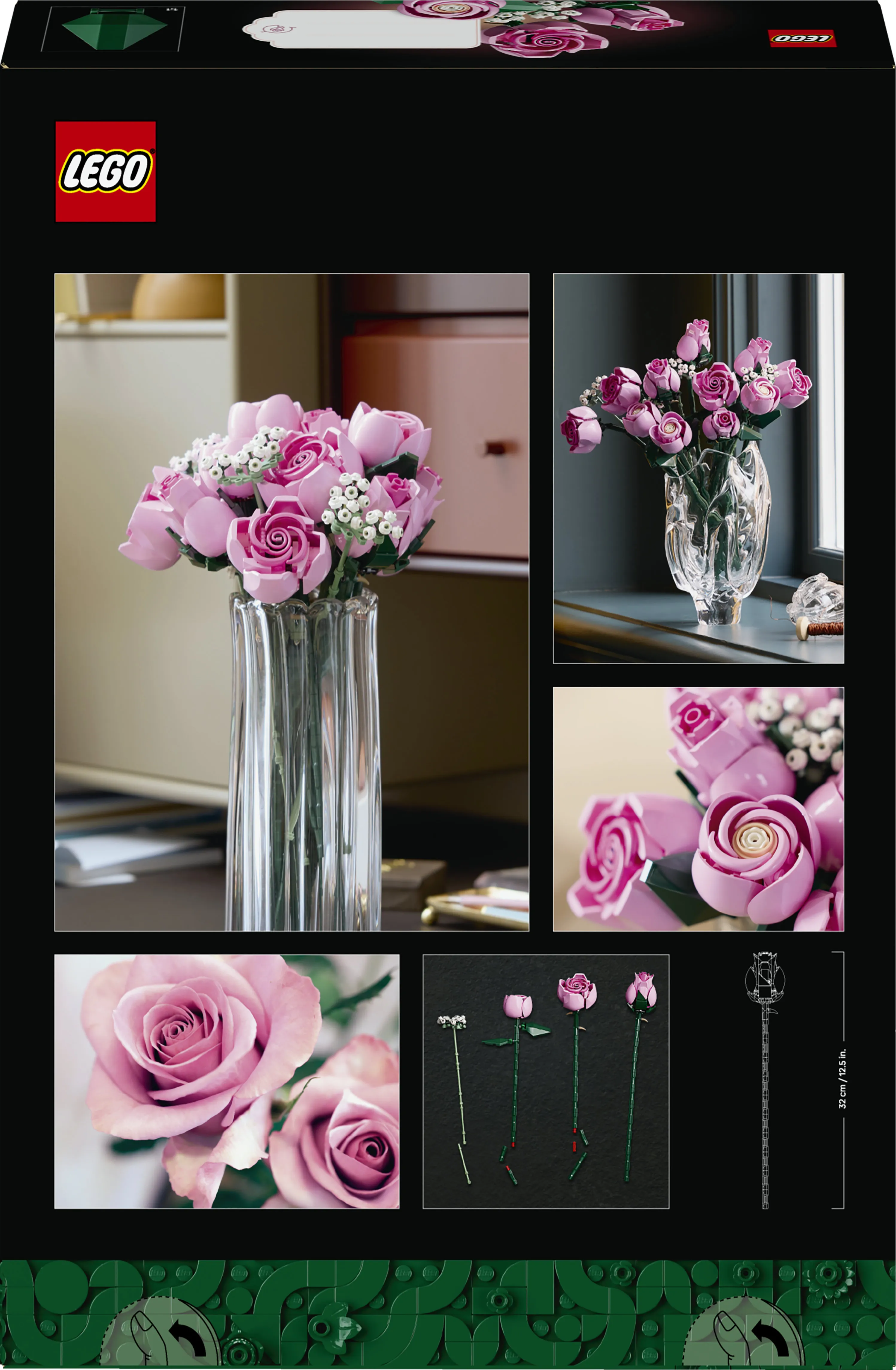 LEGO Botanicals Vaaleanpunainen ruusukimppu 10374