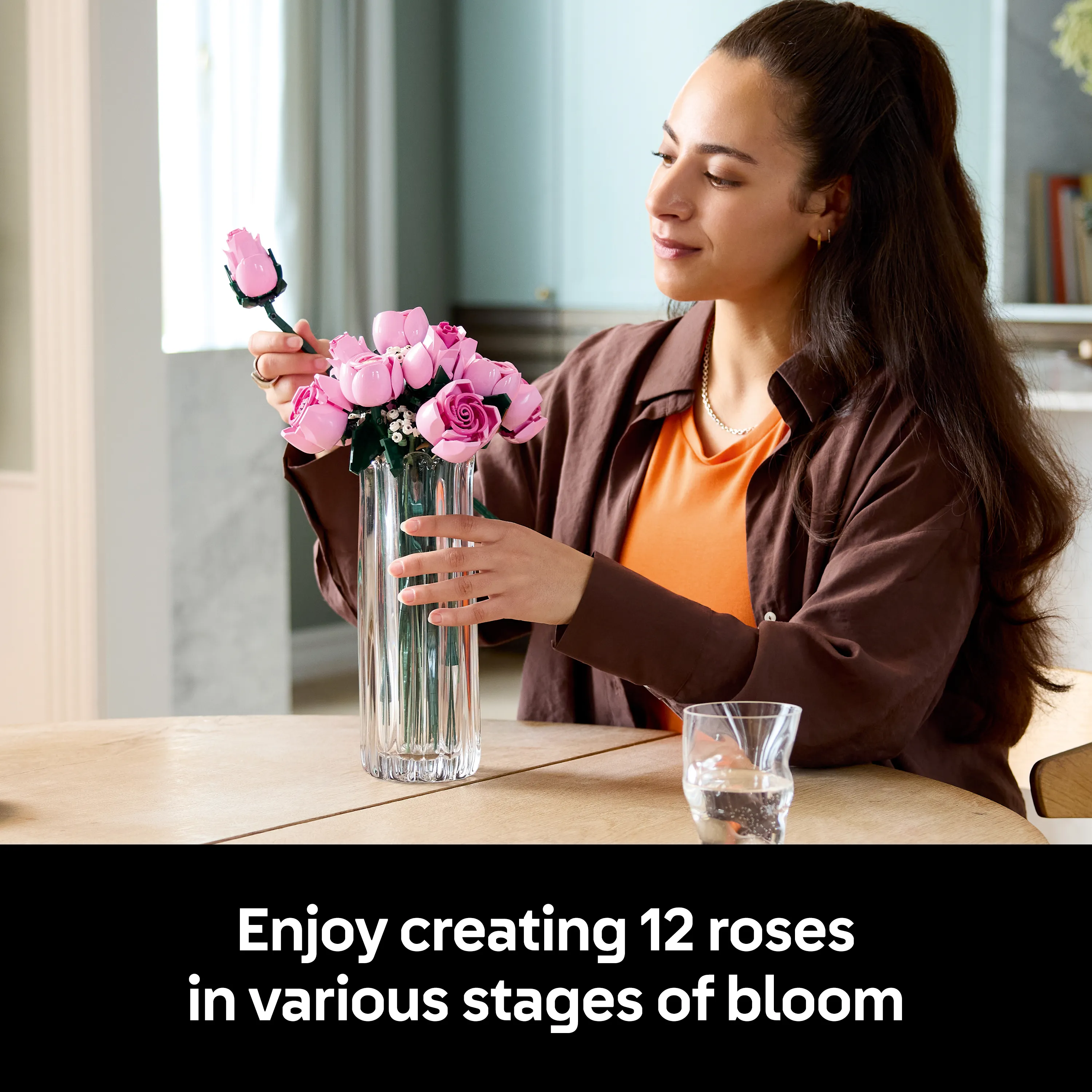 LEGO Botanicals Vaaleanpunainen ruusukimppu 10374