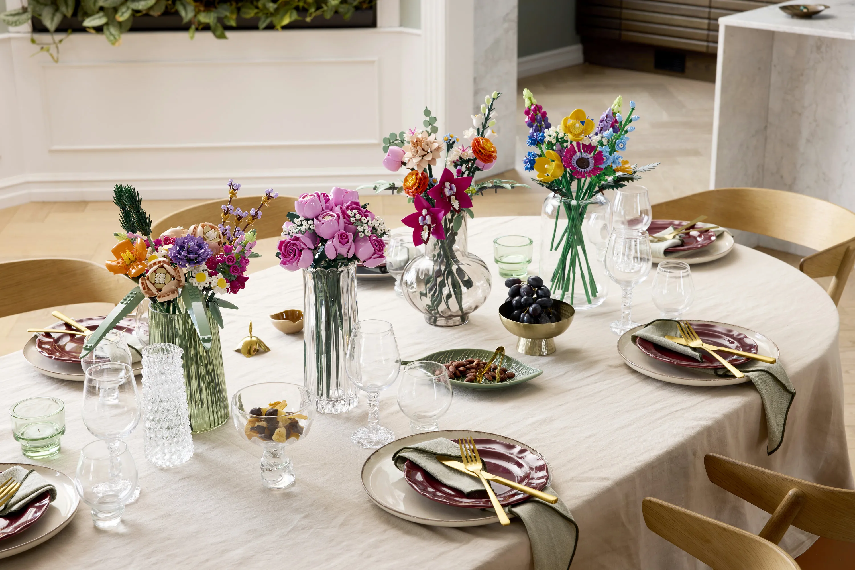 LEGO Botanicals Vaaleanpunainen ruusukimppu 10374