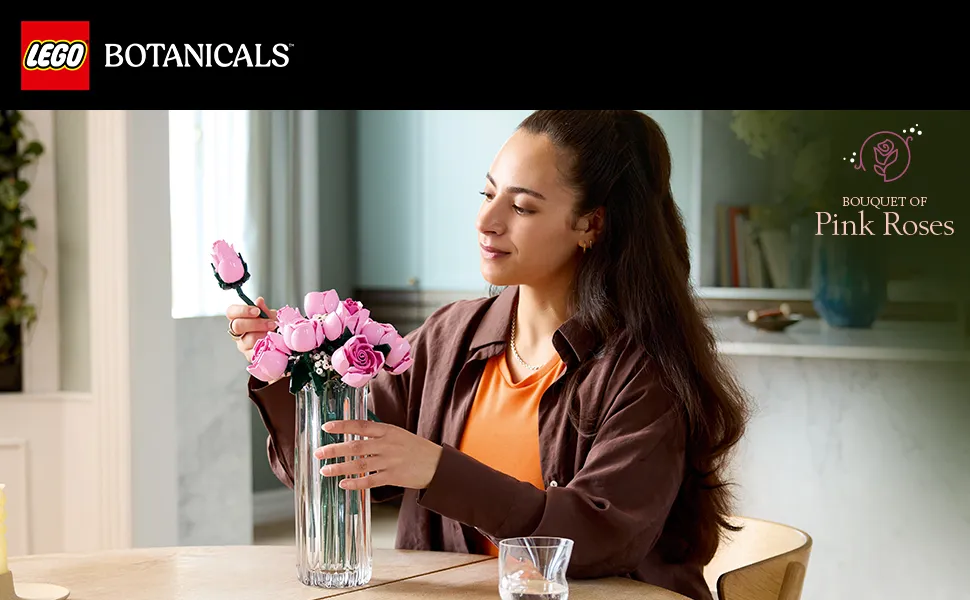 LEGO Botanicals Vaaleanpunainen ruusukimppu 10374