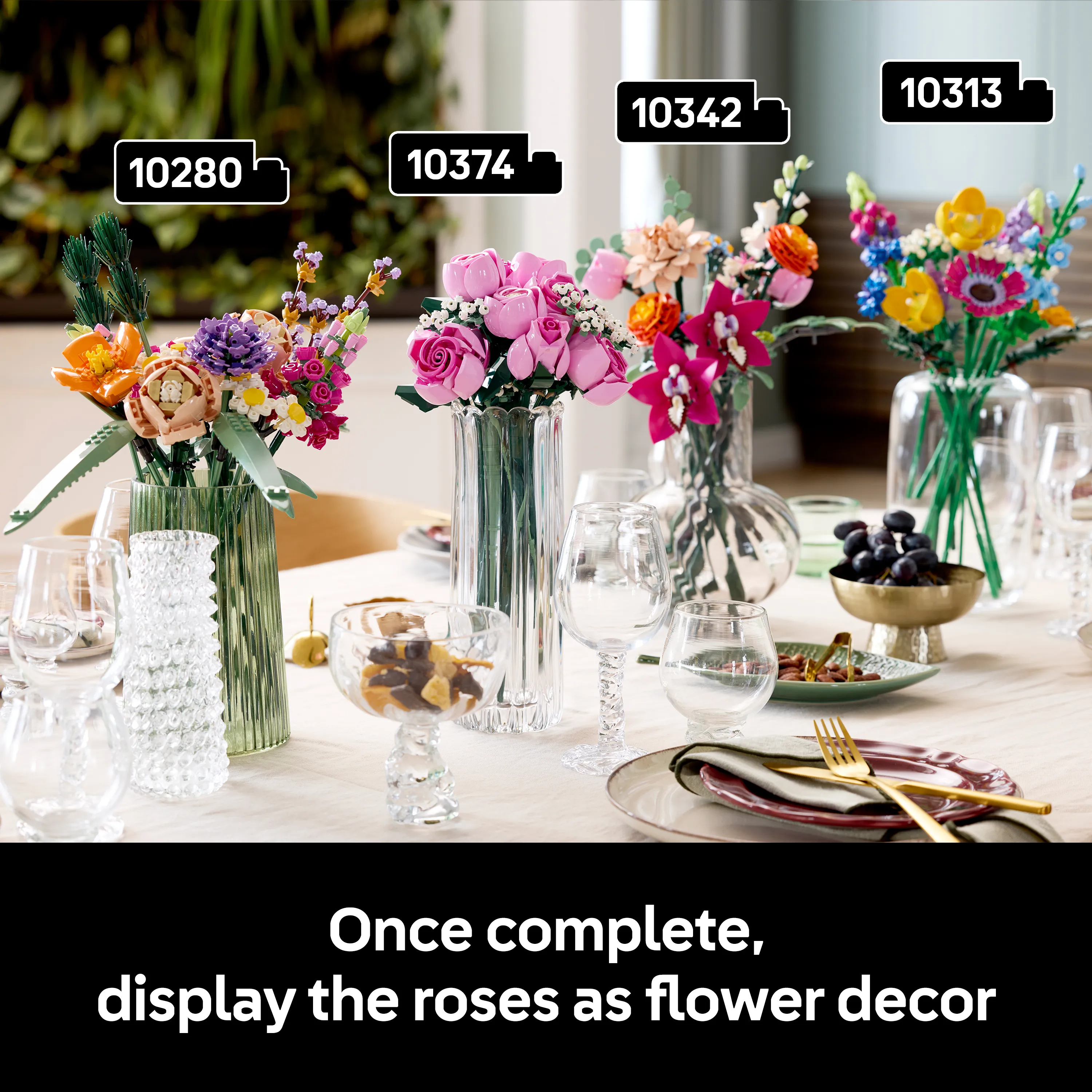 LEGO Botanicals Vaaleanpunainen ruusukimppu 10374