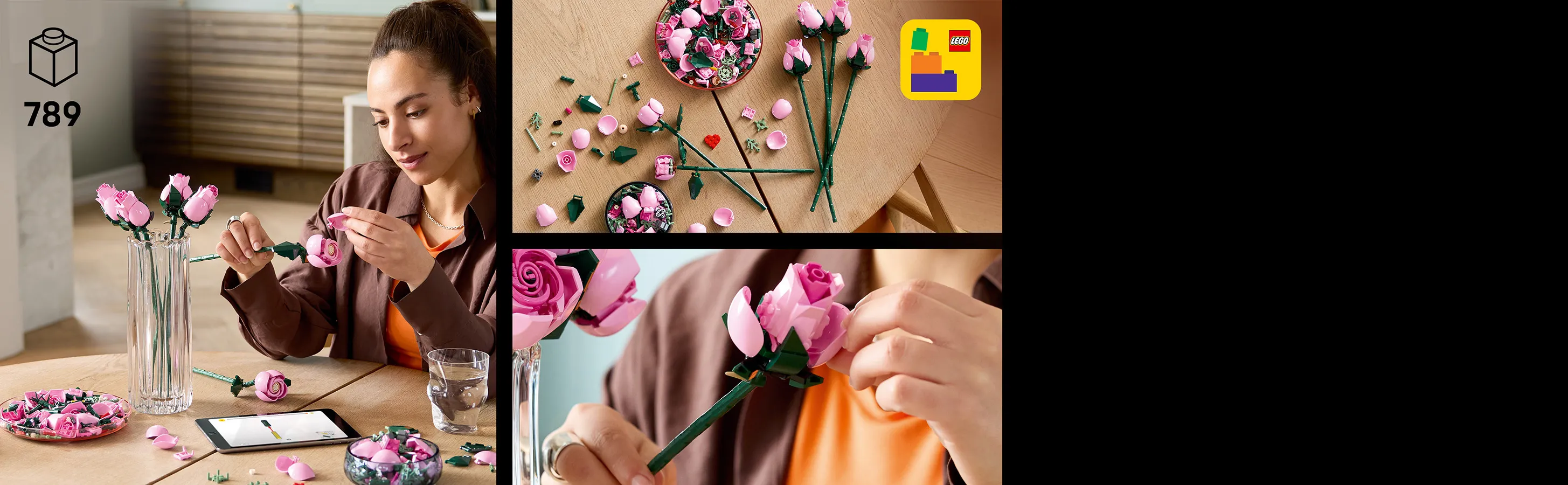 LEGO Botanicals Vaaleanpunainen ruusukimppu 10374