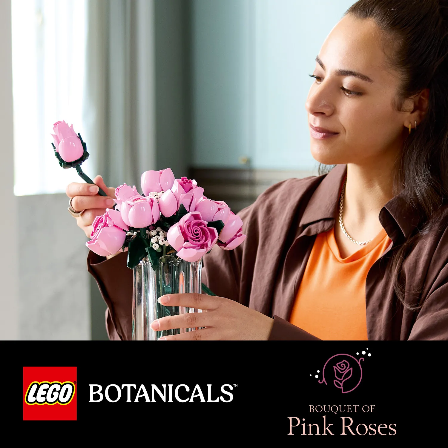 LEGO Botanicals Vaaleanpunainen ruusukimppu 10374