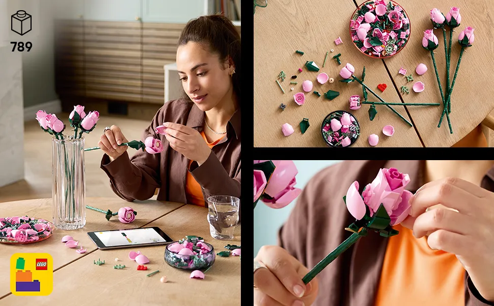 LEGO Botanicals Vaaleanpunainen ruusukimppu 10374