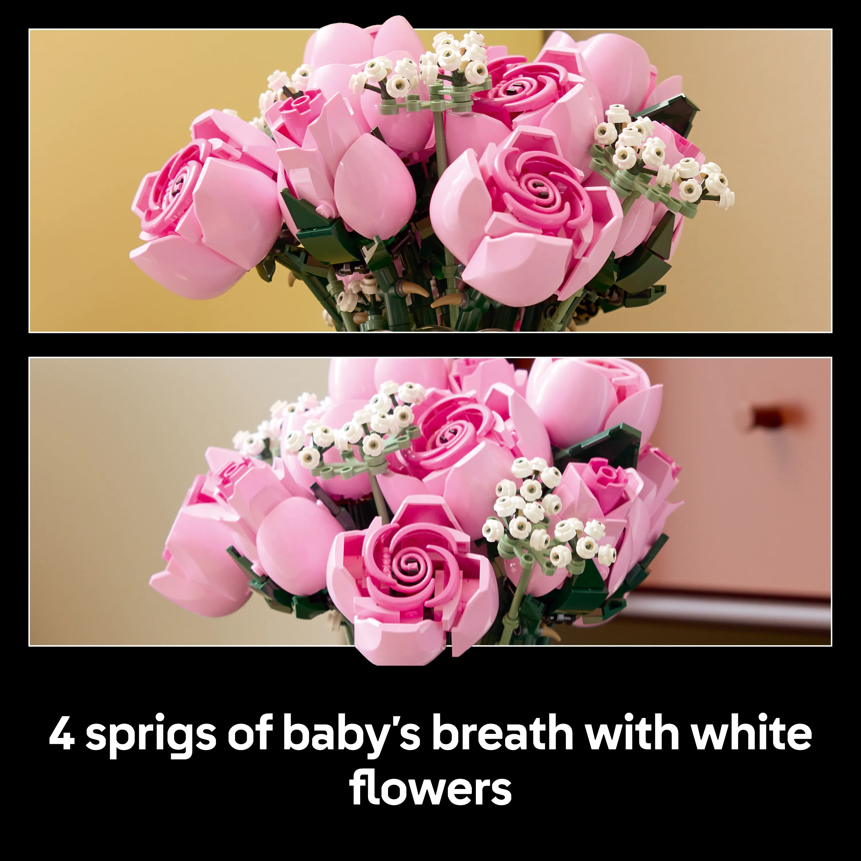 LEGO Botanicals Vaaleanpunainen ruusukimppu 10374