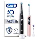 Oral-B iO 6 Duo Pack Electric Toothbrush, 2 pcs, Black Lava/Pink Sand