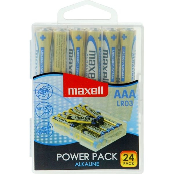 Maxell batterier, AAA (LR03), Alkaline, 1,5V, 24-pack