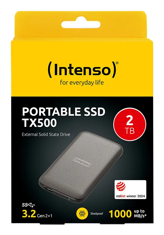 Intenso TX500 2 Tt USB-C -ulkoinen SSD, Ruskea