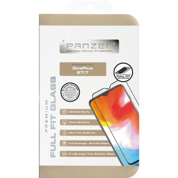 Panzer Oneplus 6T/7, Full-Fit Glass - Screen Glass, Black