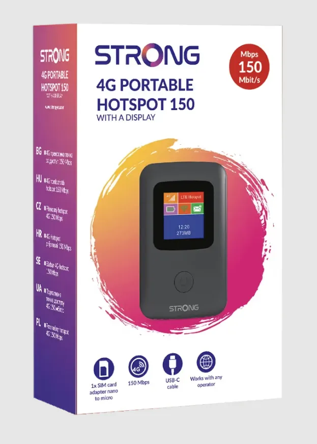 STRONG 4G MiFi 150CD - Mobile Hotspot, Black