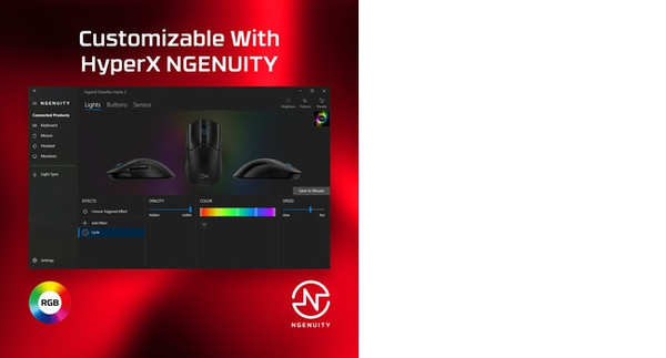 HyperX Pulsefire Haste 2 -langallinen pelihiiri, musta