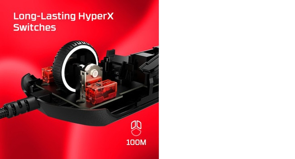 HyperX Pulsefire Haste 2 tr&aring;dbunden gamingmus, svart