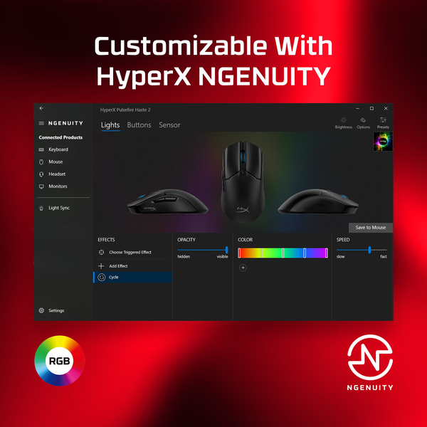 HyperX Pulsefire Haste 2 -pelihiiri, Musta