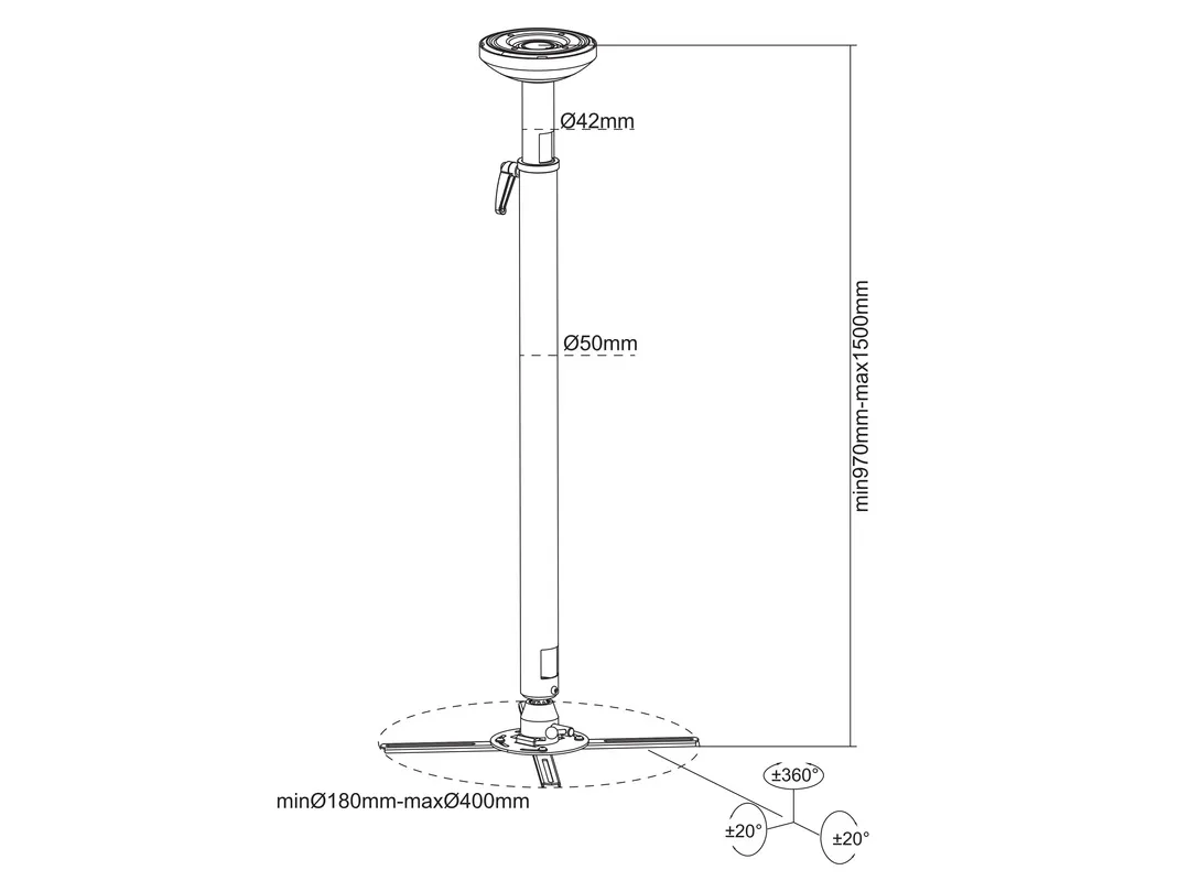 M Projector Mount HD 970-1500mm