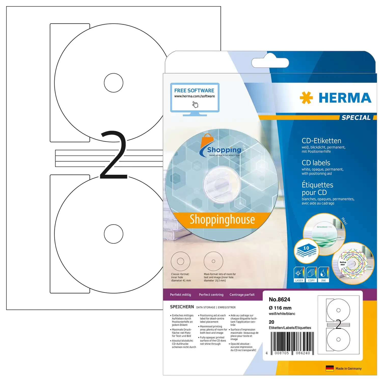 Herma label Special CD maxi &oslash;116 (20)