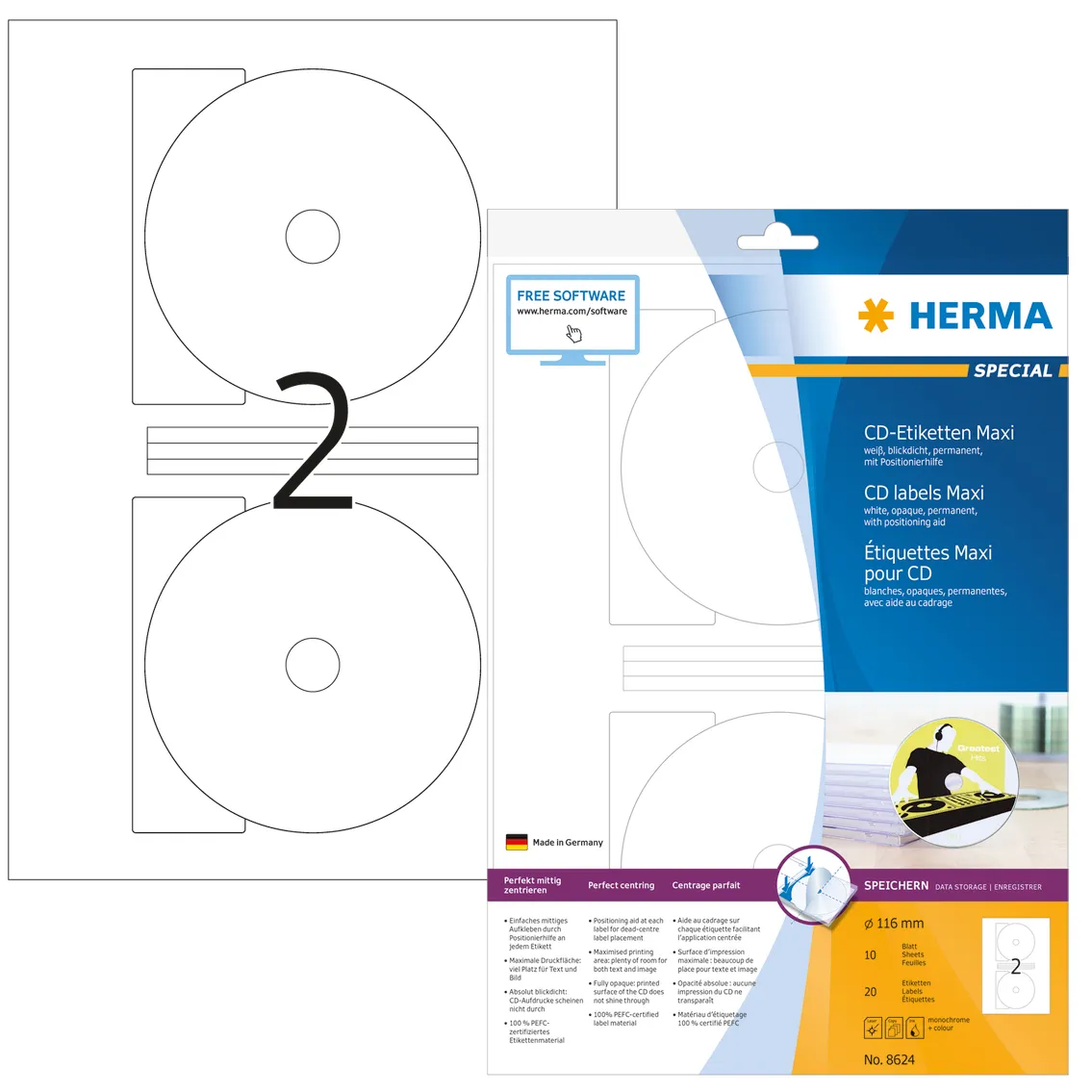 Herma label Special CD maxi &oslash;116 (20)
