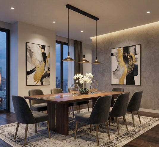 EGLO CONOMAVILLA-Z - Long table pendant light, black