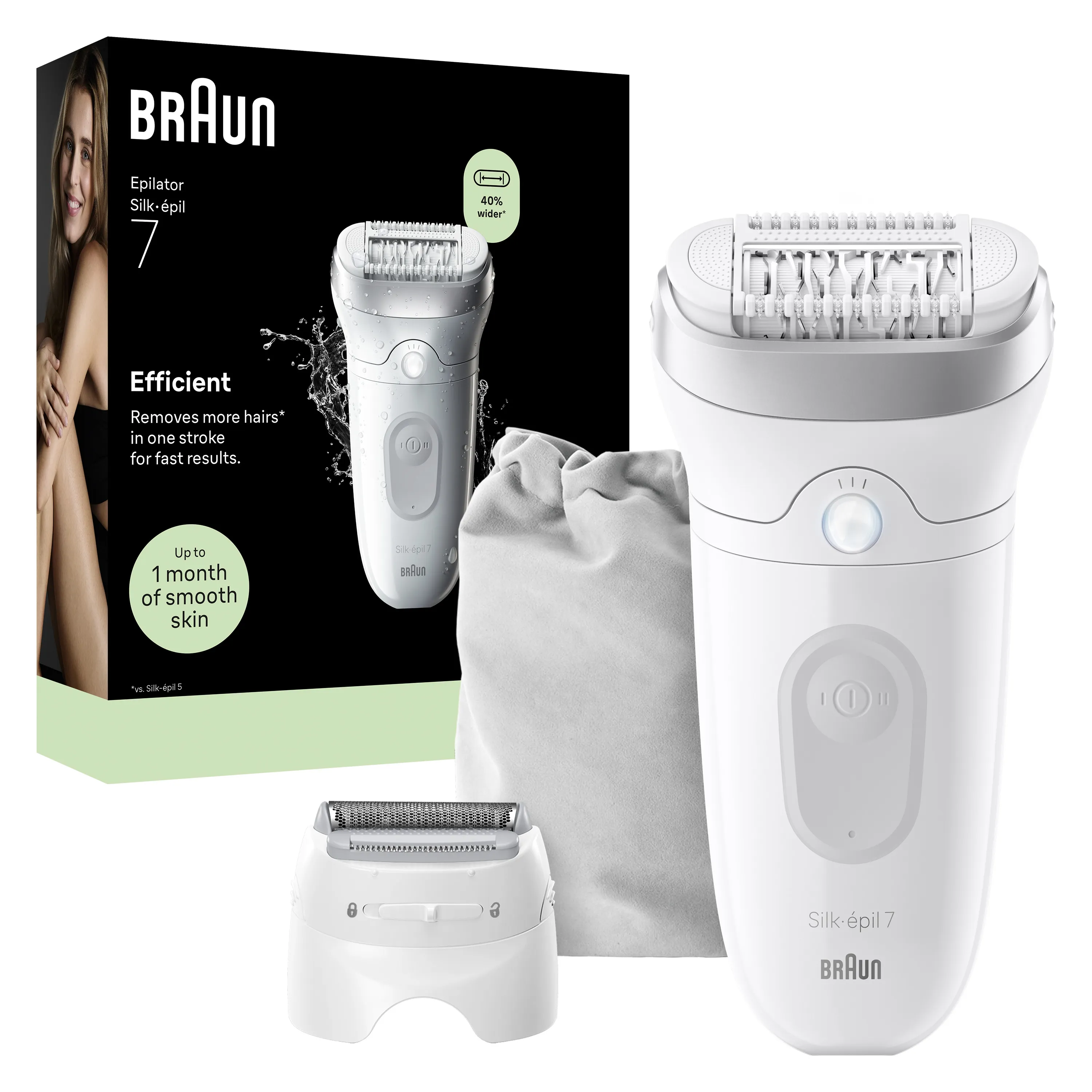 Braun Silk&middot;&eacute;pil 7 7-041 Wet &amp; Dry - epilator, silver/white