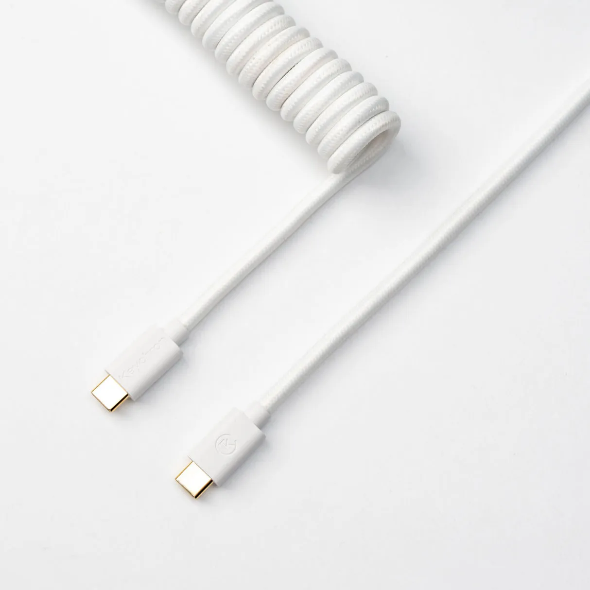 Keychron Coiled Aviator Cable -näppäimistön kierrekaapeli, valkoinen