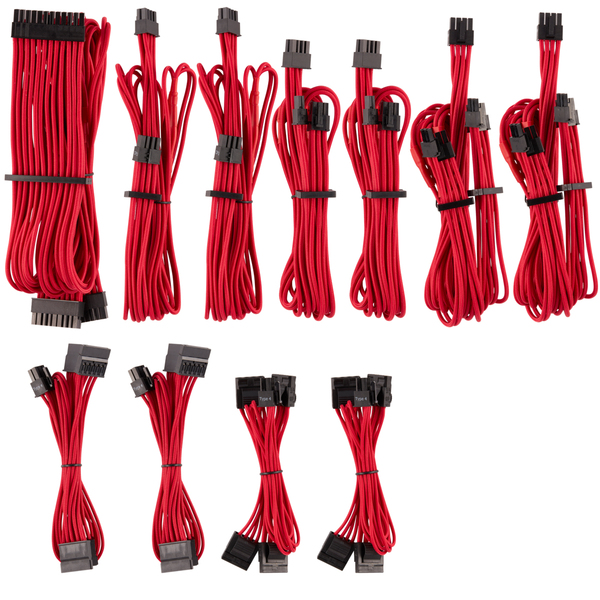 Cors. DC Cable Pro Kit Gen 4 Indiv. Sleeved, Type 4, RD