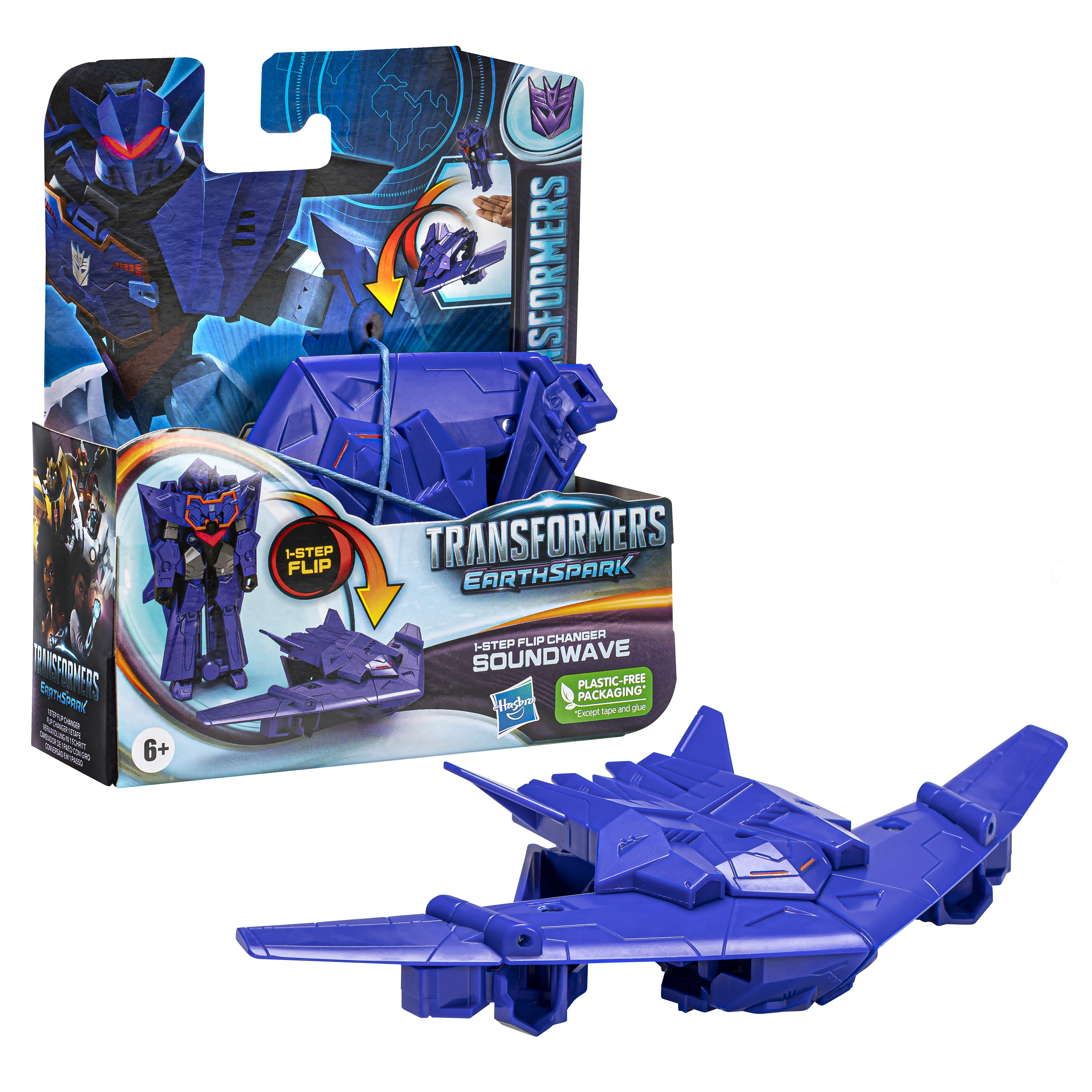Hasbro Transformers EarthSpark 1-Step Flip Changer Soundwave Toy Figure (10 cm Tall)