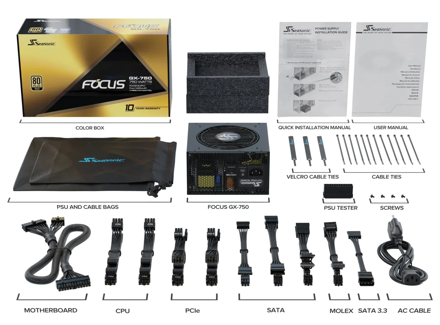 Seasonic Focus GX 750W - power supply, 80 Plus Gold